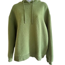 ZYIA Active Quilted Hoodie Pullover Sweatshirt Athleisure Pine XXL