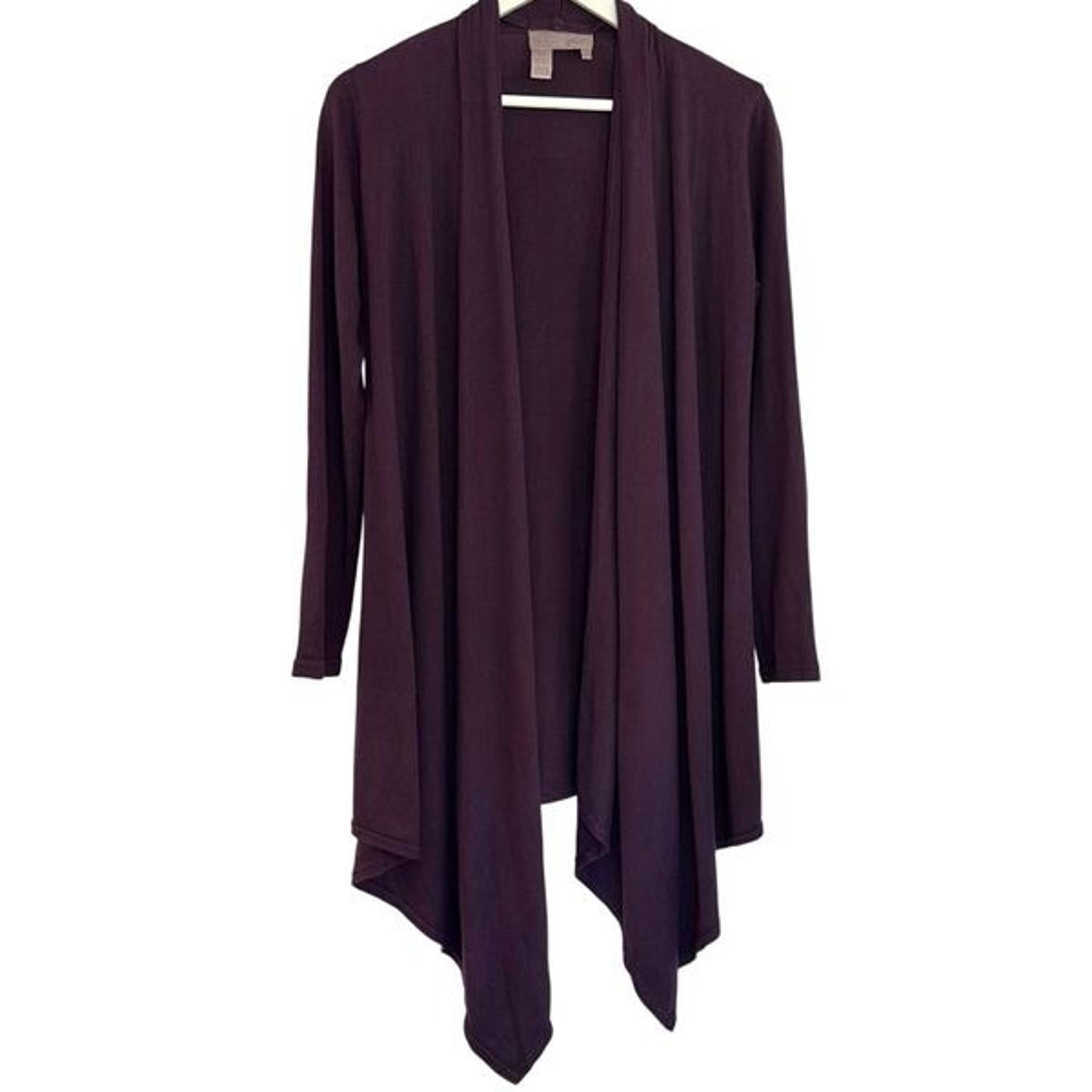 The Territory Ahead purple draped cotton blend cardigan sweater xs