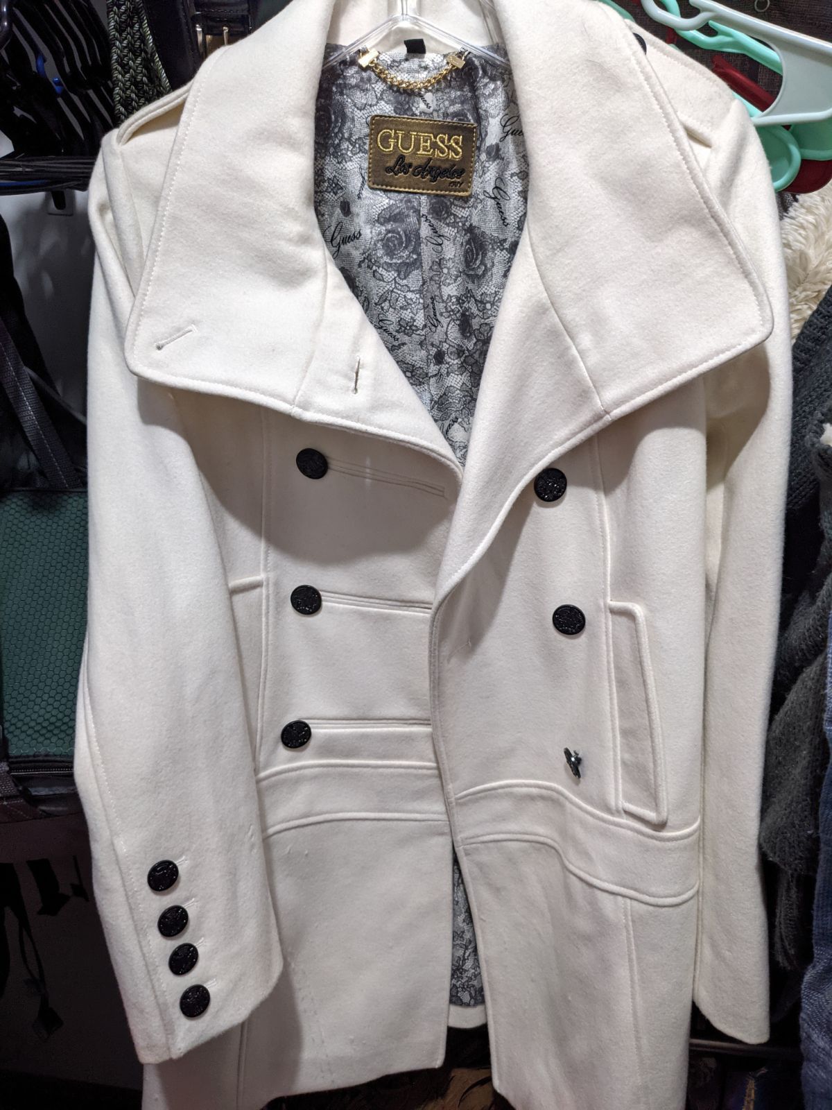 GUESS white trench coats