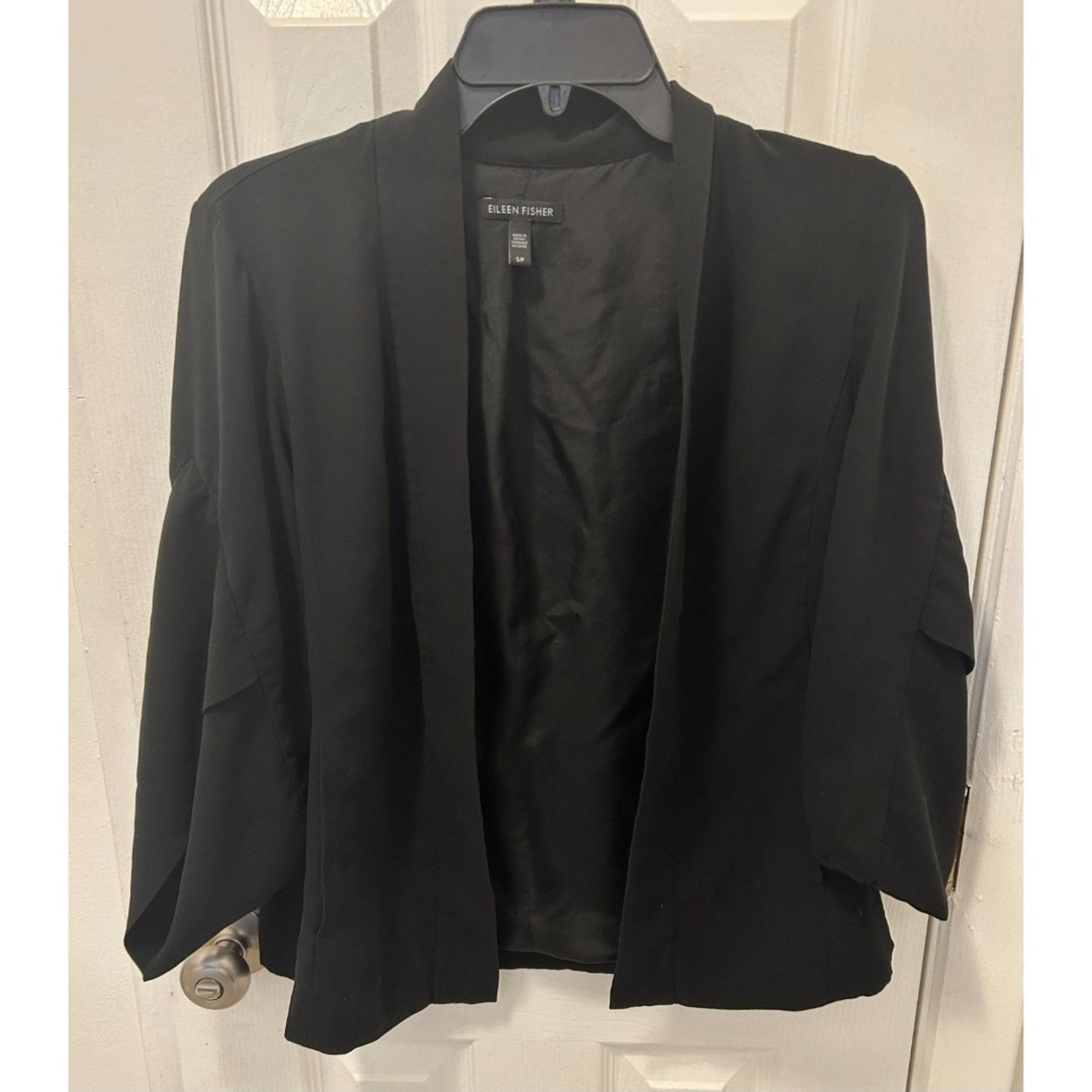Eileen Fisher Silk Cardigan Black Women's Small