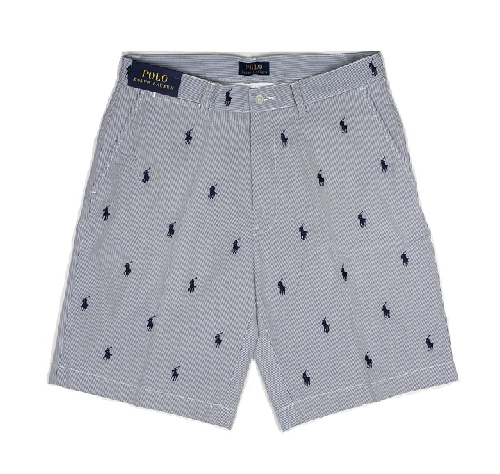 NWT Polo Ralph Lauren Men Multi Pony Golf Shorts Blue/White Size 42 MSRP 125