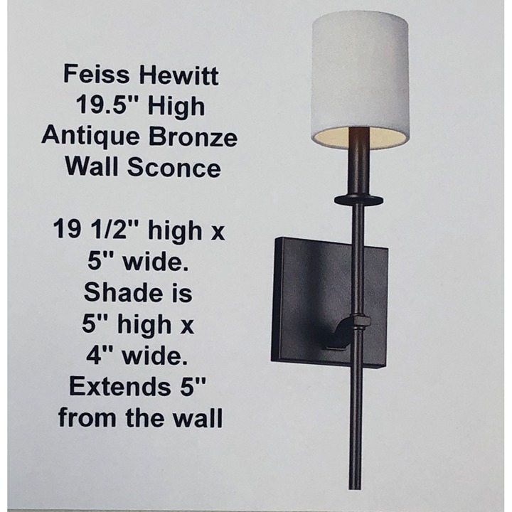 Feiss Hewitt 19.5 High Antique Bronze Wall Sconce