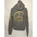 Pink Victoria's Secret Gray Peace Sign Gold Bejeweled Zip Hoodie Women's Large