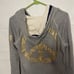 Pink Victoria's Secret Gray Peace Sign Gold Bejeweled Zip Hoodie Women's Large