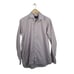 David Donahue Dobby Check Dress Shirt in White/Blue/Orange Size 16