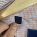 David Donahue Dobby Check Dress Shirt in White/Blue/Orange Size 16