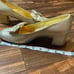 60s vtg Gold Shoes w Bow