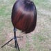 8 inch highlighted bob bang wig