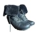 Gentle Souls Barnesicle Wedge leather boots with fur black size 7 1/2