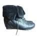 Gentle Souls Barnesicle Wedge leather boots with fur black size 7 1/2