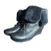Gentle Souls Barnesicle Wedge leather boots with fur black size 7 1/2