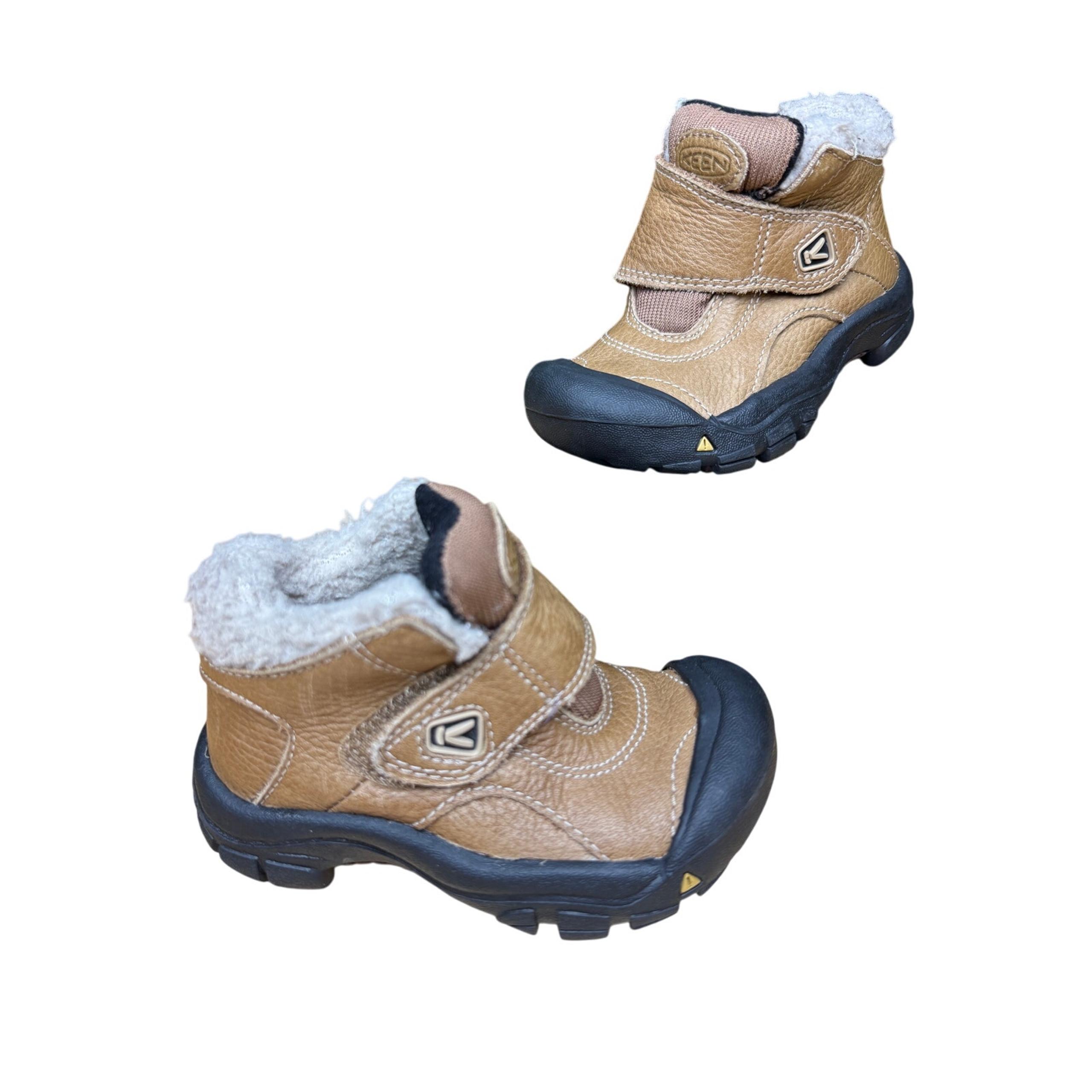 Keen Kootenay Brown Leather Sherpa Lined Boots Shoes Infant Toddler 8 Waterproof