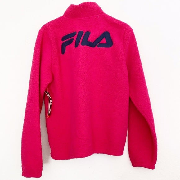 NWT FILA Logo Sherpa 1/4 Zip Pullover L