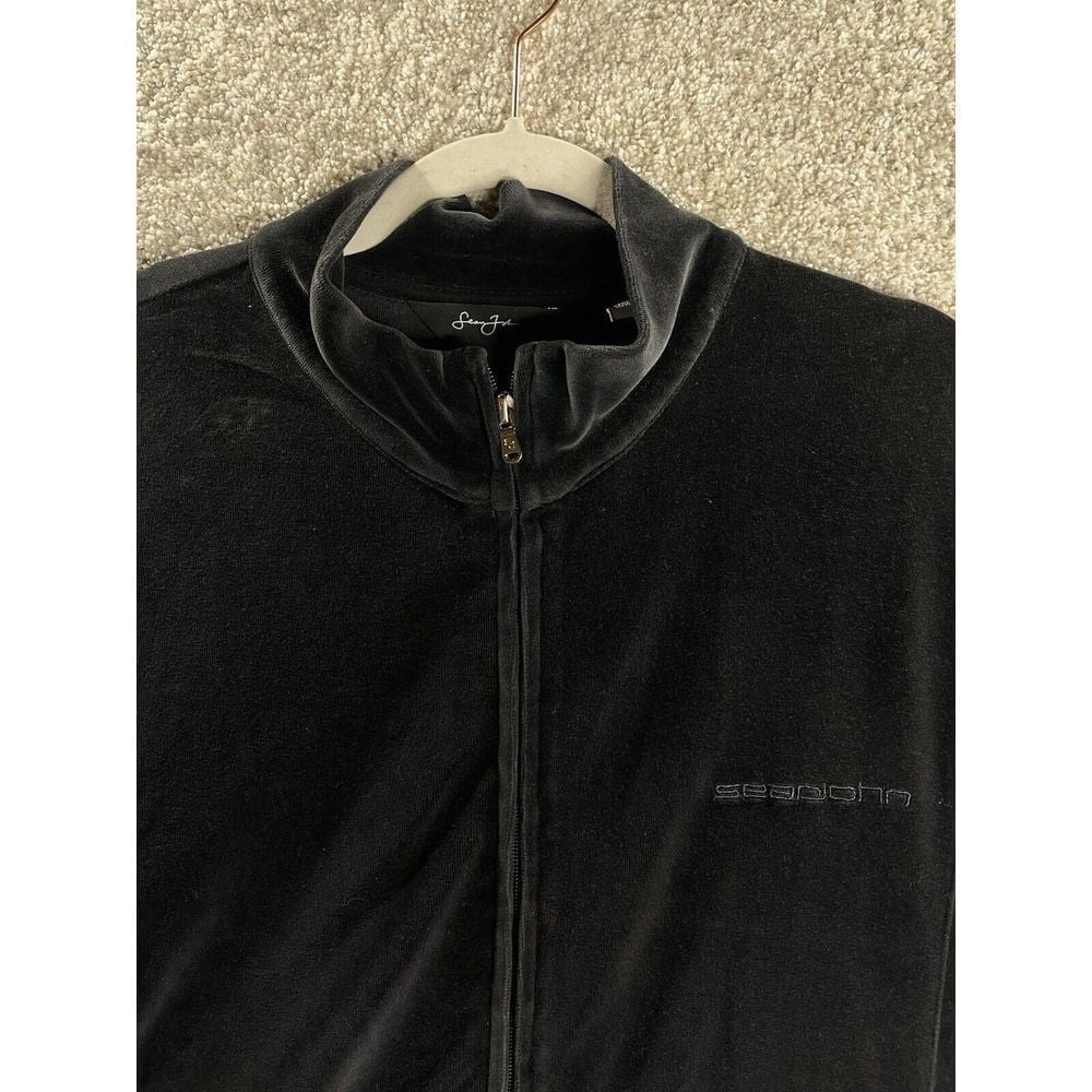 Vintage Y2K SEAN JOHN jumper Tennis TracK Men Velour Velvet