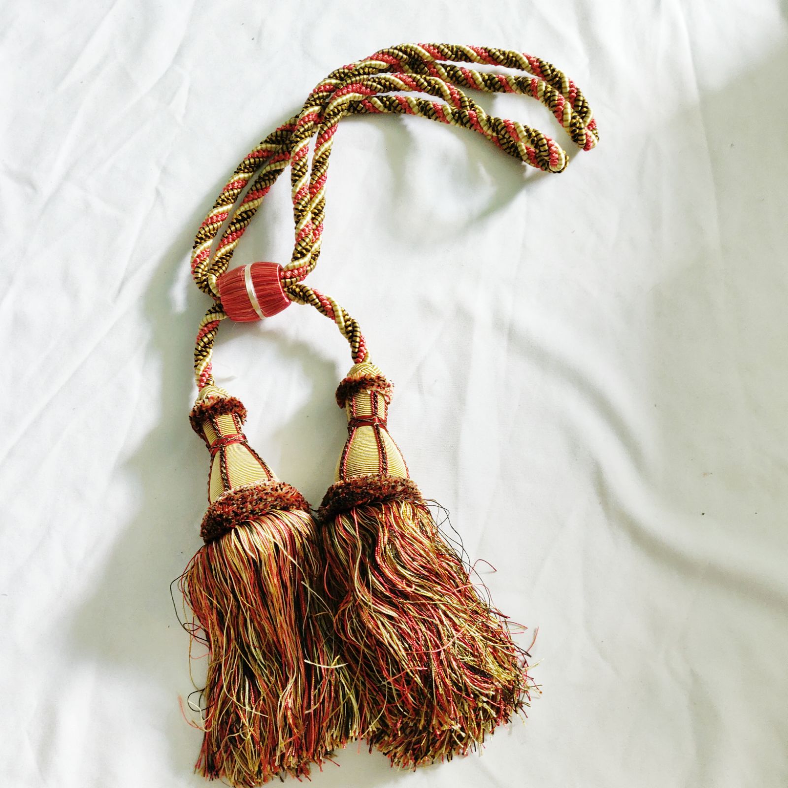DOUBLE TASSEL CURTAIN TIE BACKS WINE