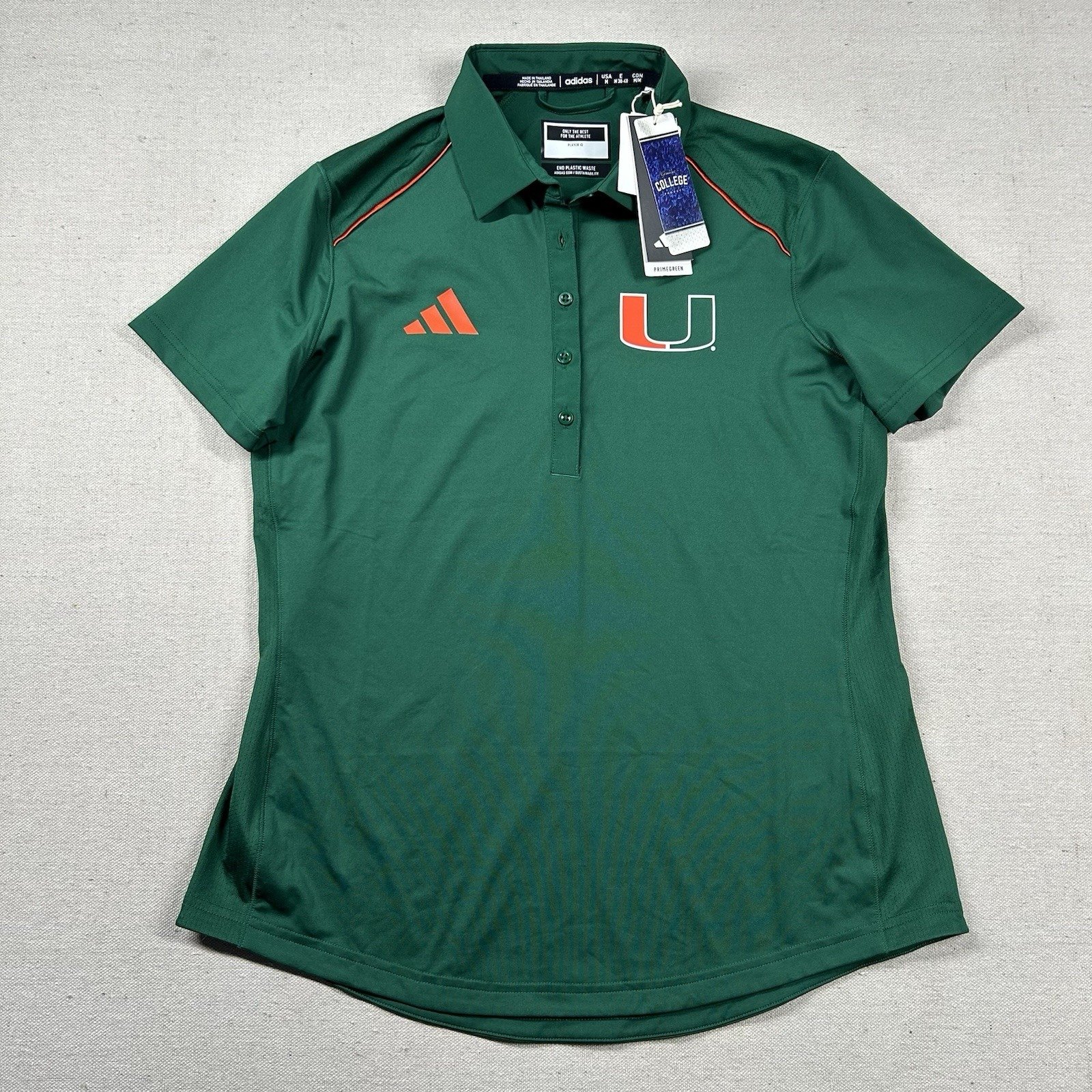 Adidas Miami Shirt Womens M Golf Polo Hurricanes NCAA Performance Aeroready