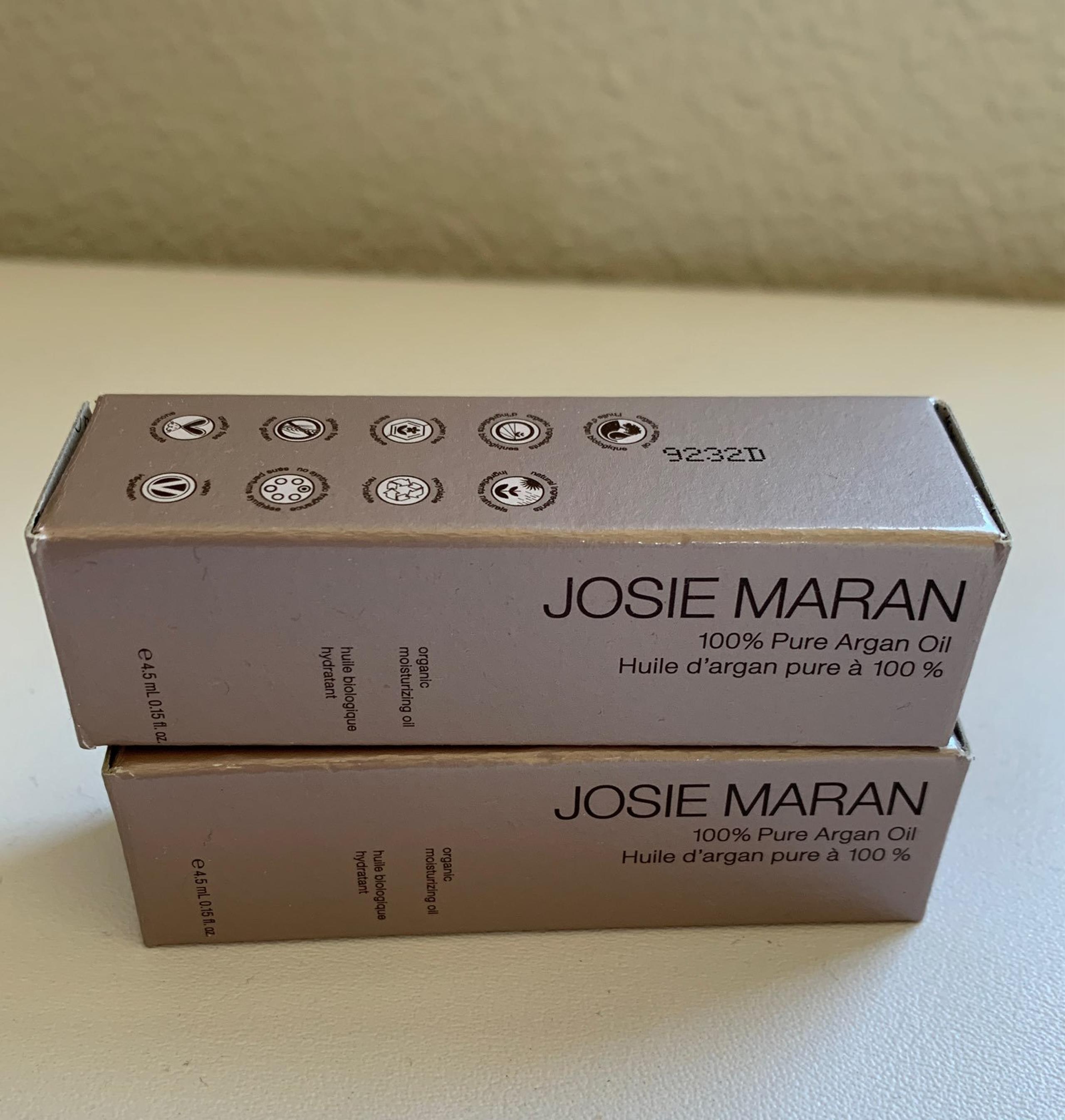 Josie Maran 100% pure Argan oil travel size 4.5ml each x 2 new