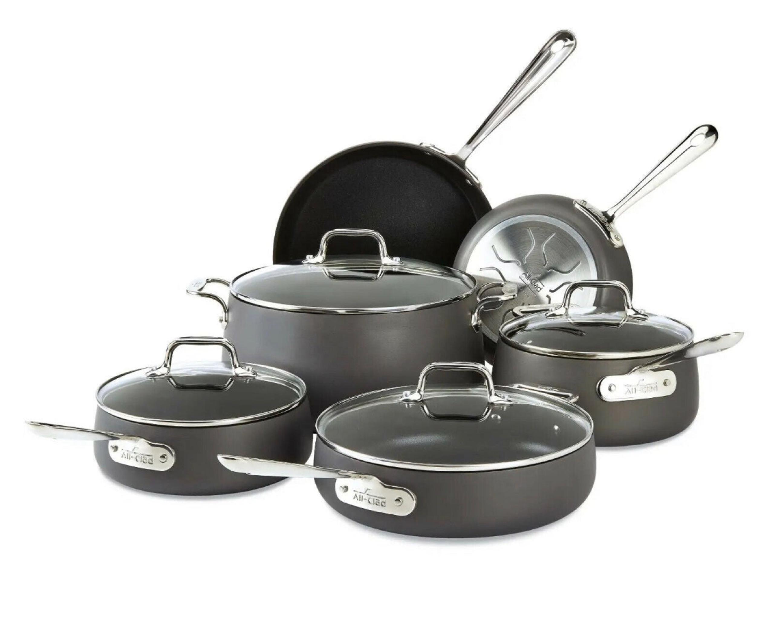 All-Clad HA1 Hard Anodized Nonstick FULL 10 Piece Cookware set *New”