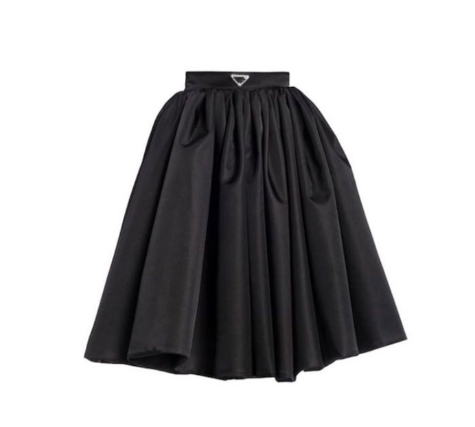 High waist A-line umbrella skirt small black skirt