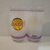 LOS ANGELES LAKERS DRINKING FROSTED GLASS 16 OZ VINTAGE MOBIL COLLECTIBLE