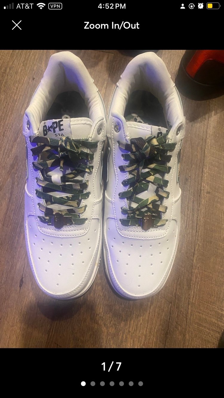 Vintage Bape Stas Camo White Green Size 10 Streetwear