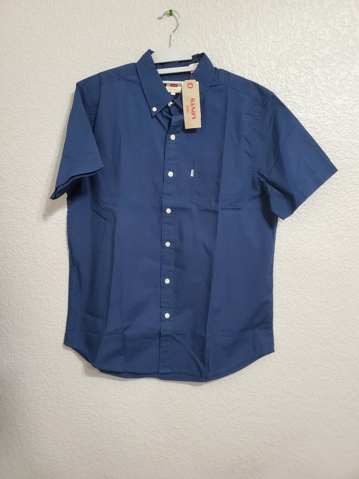 Levi's Navy Blue Short Sleeve Button-Front Shirt Men's Size Large NWT