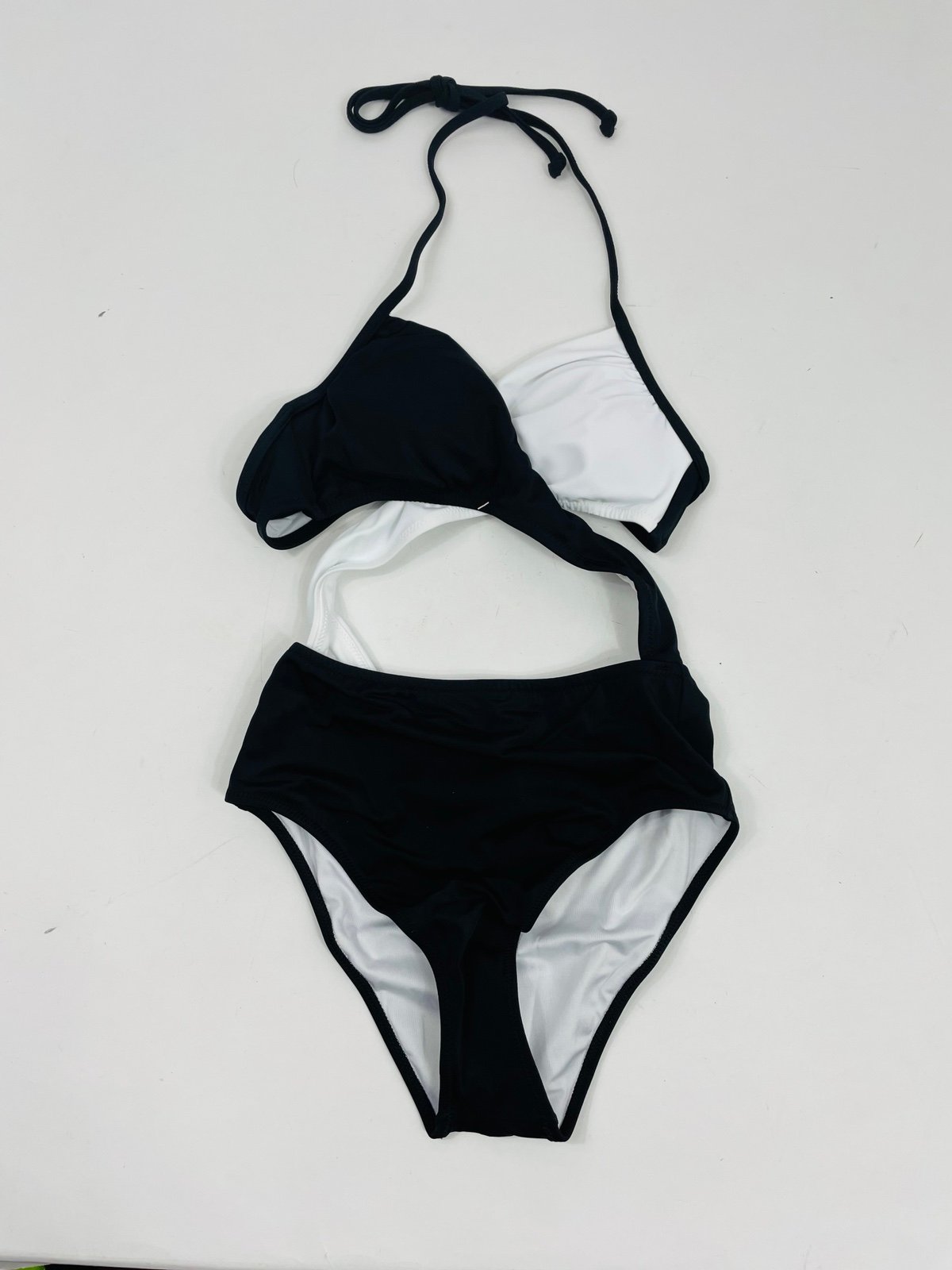 NWT Victoria's Secret PINK Size XS Color-block Cut-Out One-Piece Swimwear