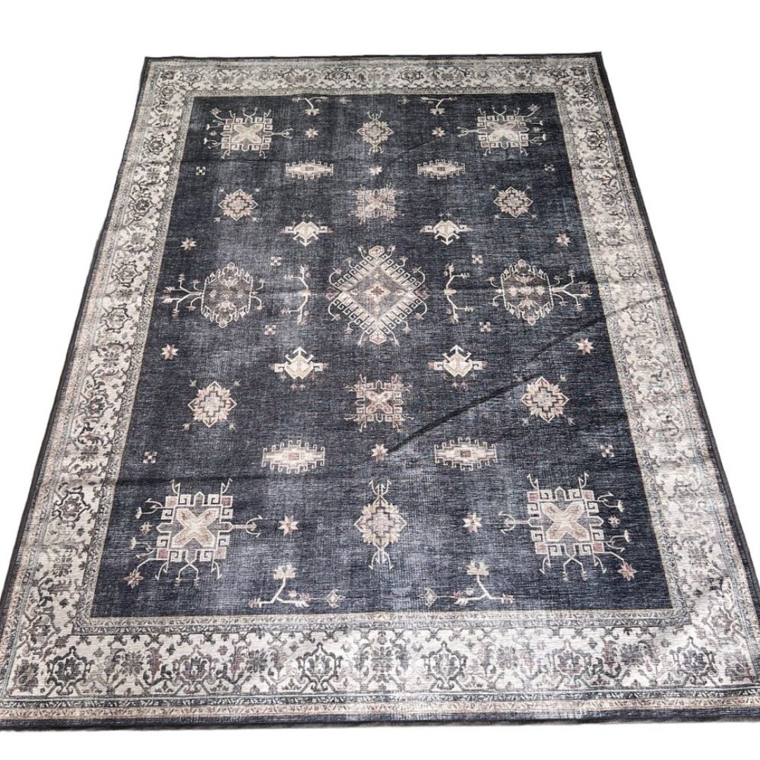 Ruggable Verena dark wood Rug only 5x7 vintage flat woven thin profile