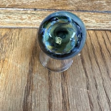 Handblown marble American Made vortex open window w/ real yellow diamond