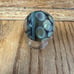 Handblown marble American Made vortex open window w/ real yellow diamond