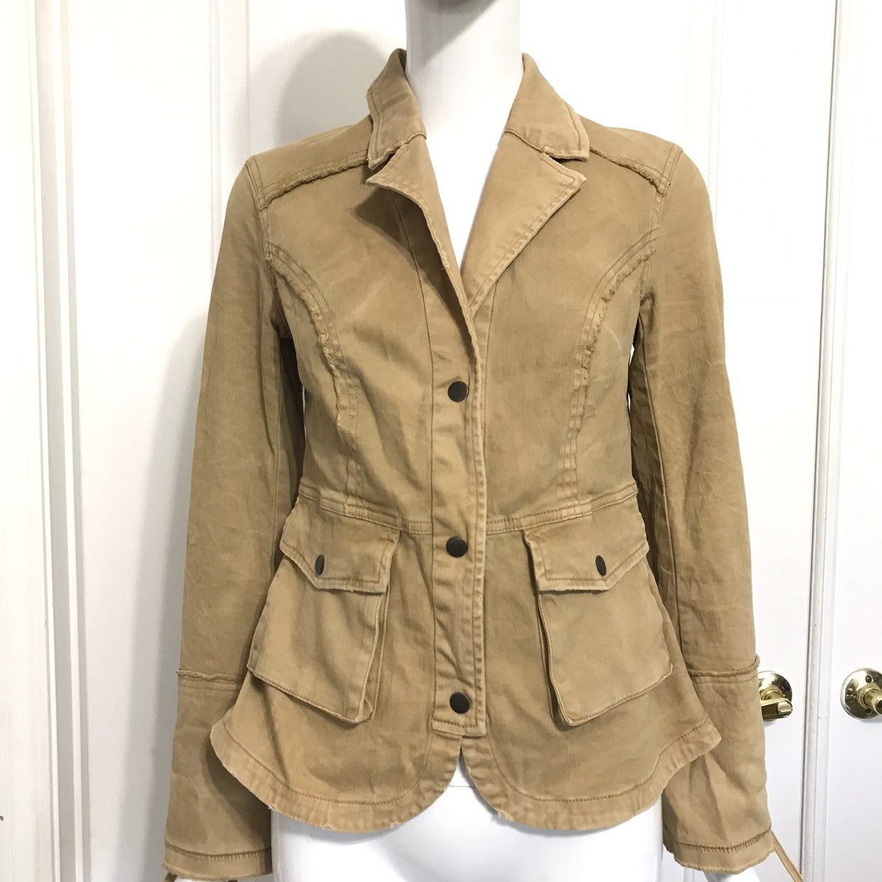 Free People Ruffle Military Jacket