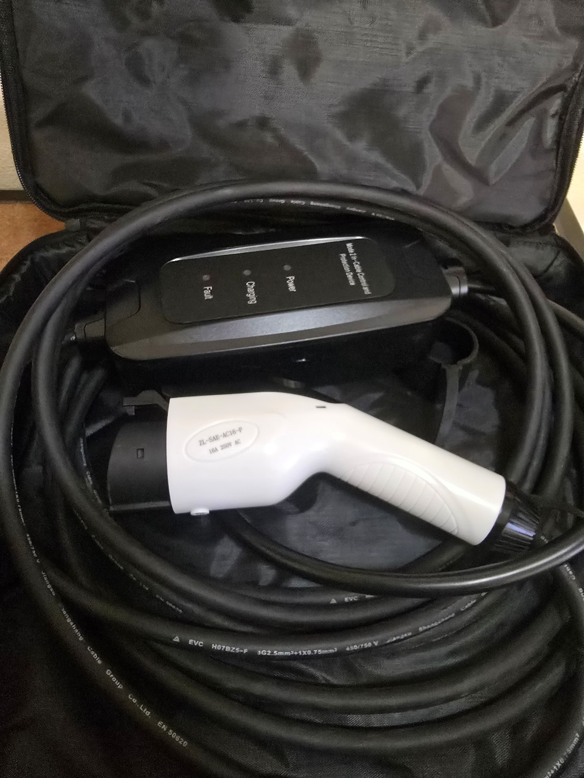 PFCTART EV Charger Bag Cable 16A Mode 2 IC-ICP New Open Box tested vehicle