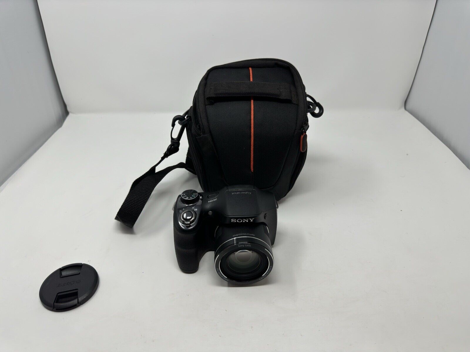 Sony Cyber-Shot DSC-H300 Digital Camera Black 20.1MP Requires 4x AA W/Case