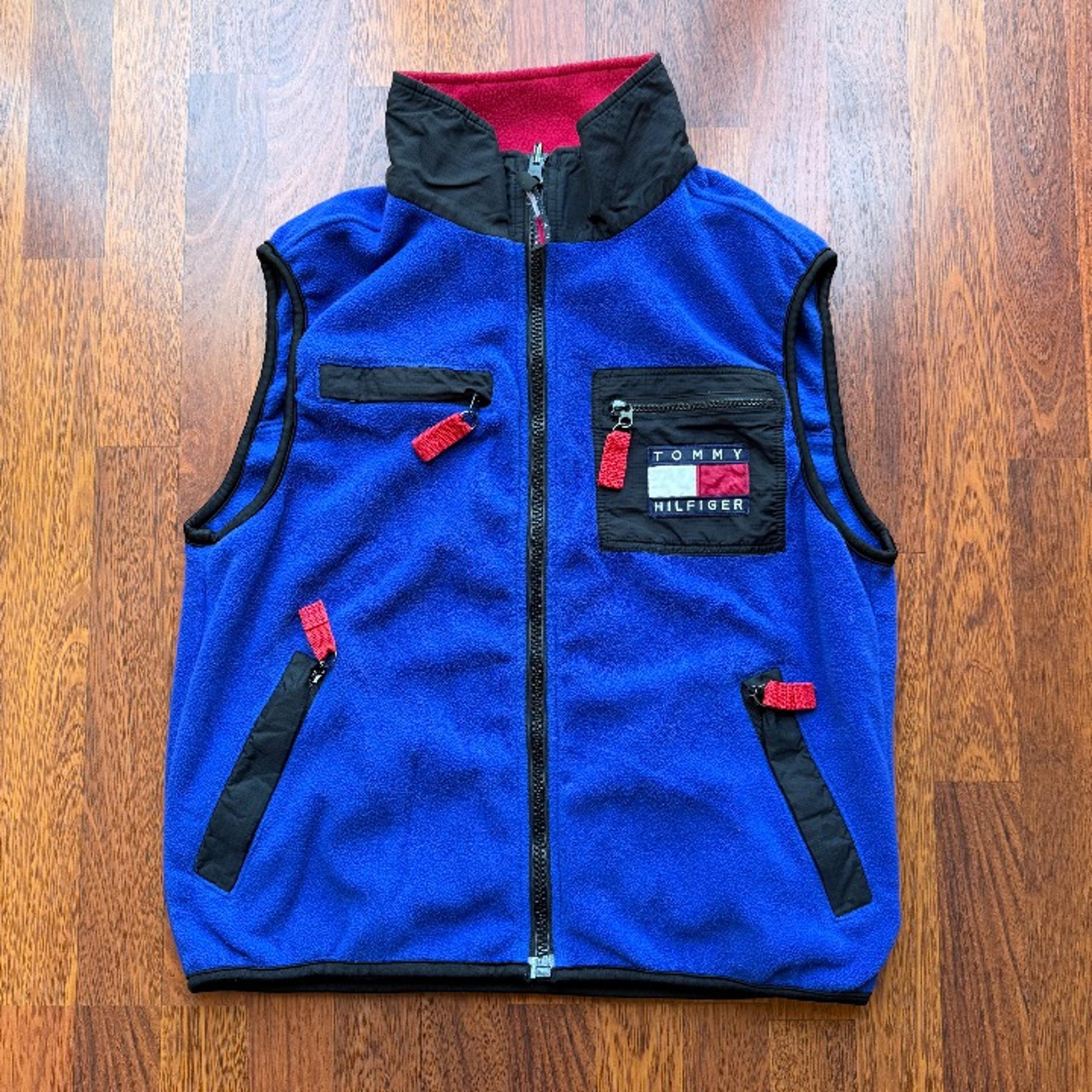 Vintage 90s Tommy Hilfiger Athletic Gear Fleece Vest THA Series 2 Mens Small