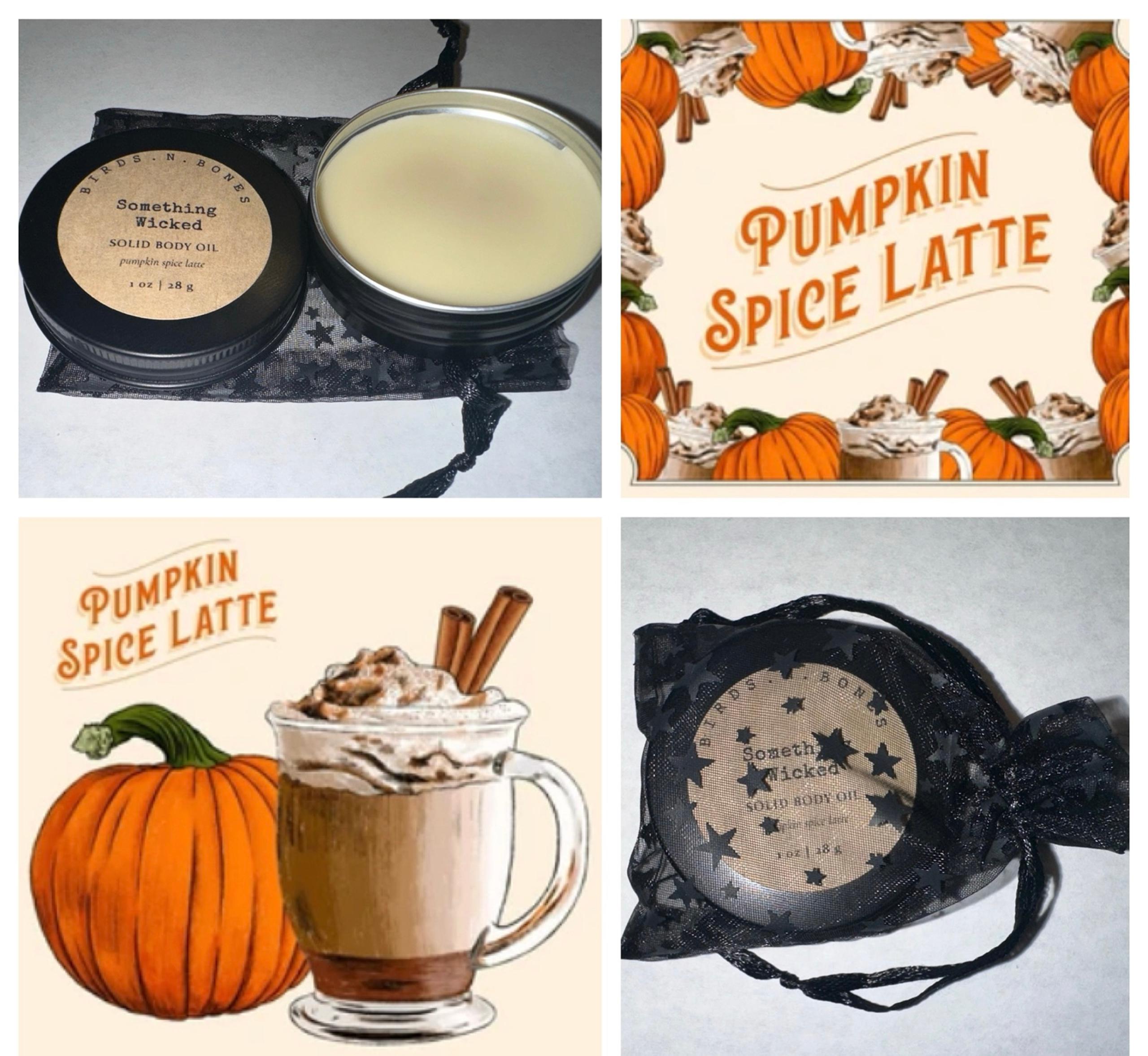 SOMETHING WICKED Whipped Cream Pumpkin Spice Latte Perfumed Solid Lotion Tin 1oz
