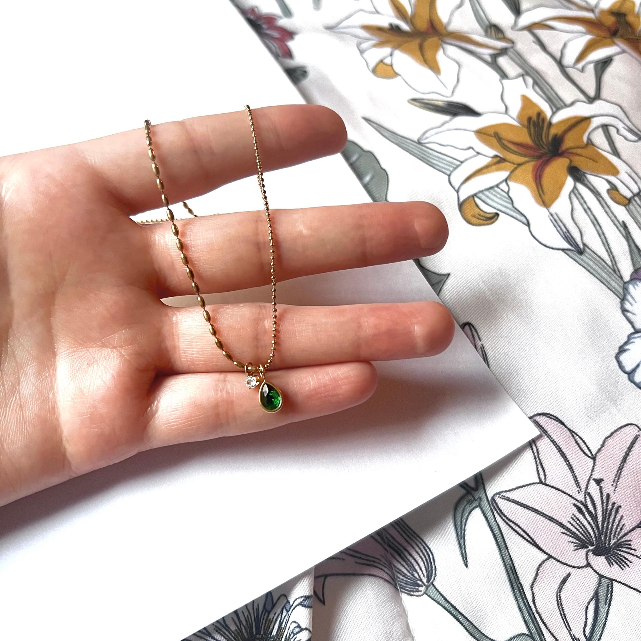 18k Gold Plated Zircon Stainless Steel Necklace