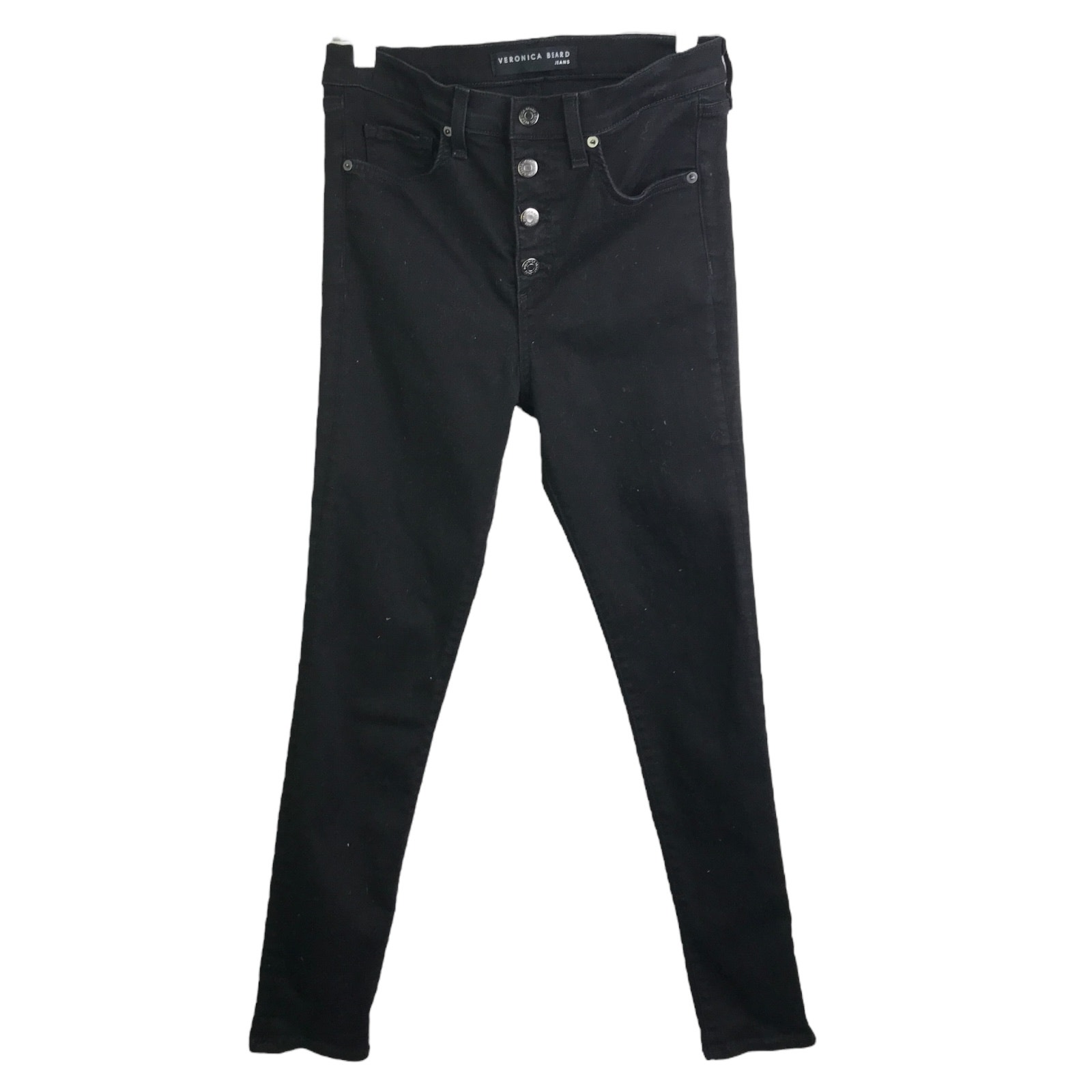 Veronica Beard Jeans Womens Sz 29 Black Button Fly High Rise Skinny