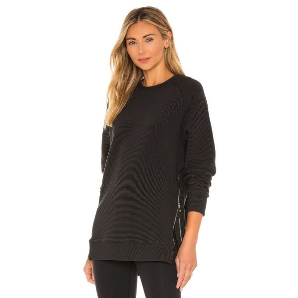 Varley Manning Sweatshirt in Black Rib