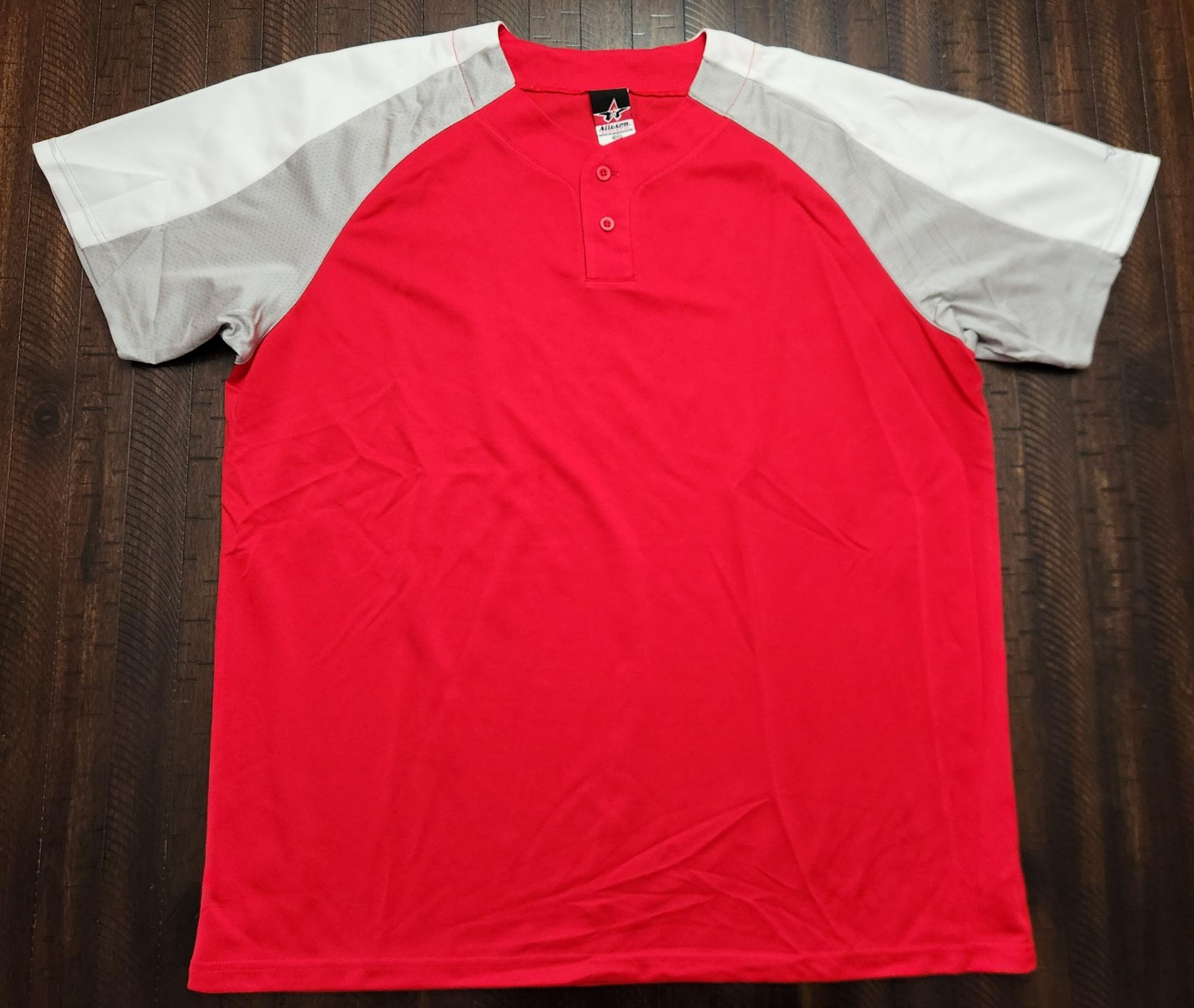 Alleson Athletic Blank Baseball Jersey Mens 2XL Red. Very good condition.  Light