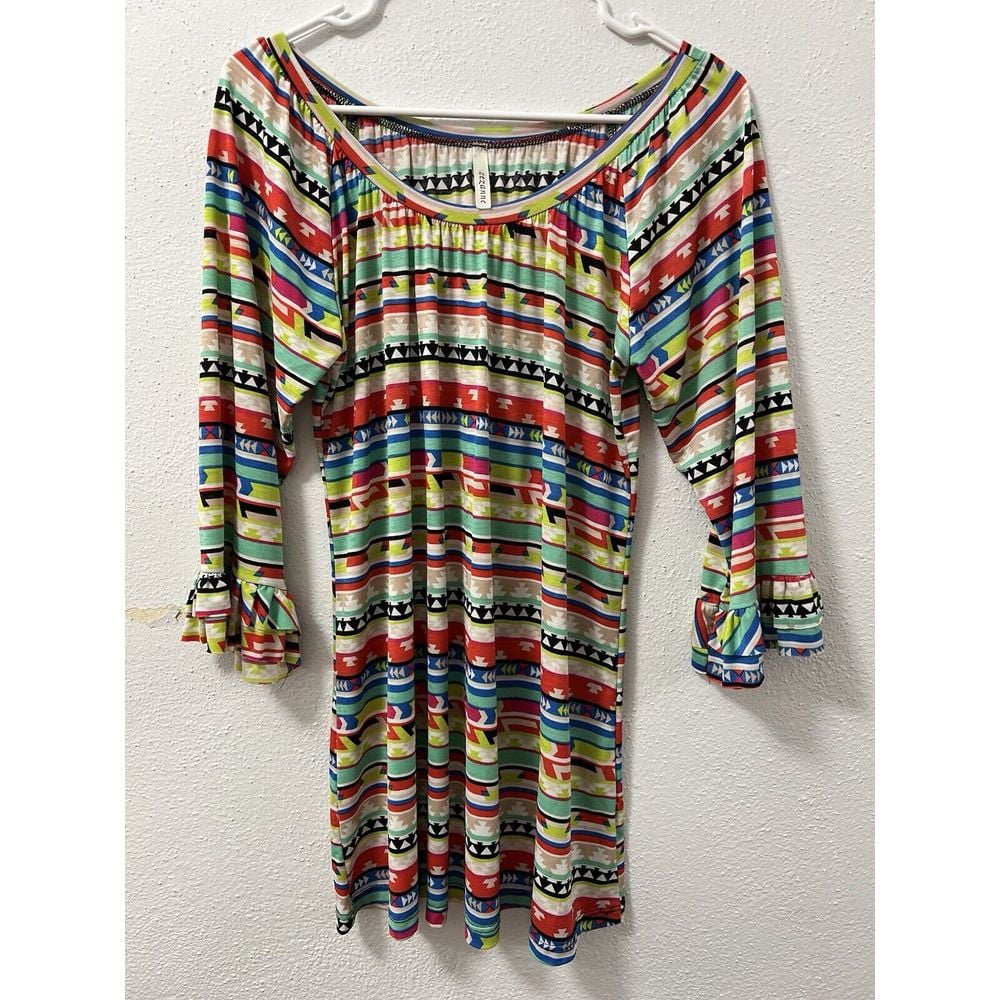 Colorful Cezanne Tunic Dress, Size Medium