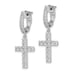 Sterling Shimmer Sterling Silver Rhodium-plated 36 Stone CZ Cross Dangle Hinged