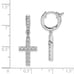 Sterling Shimmer Sterling Silver Rhodium-plated 36 Stone CZ Cross Dangle Hinged