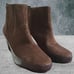 Clarks CERES Womens Brown Suede Leather Ankle Boots Inside Zip Size 7.5 W
