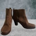 Clarks CERES Womens Brown Suede Leather Ankle Boots Inside Zip Size 7.5 W