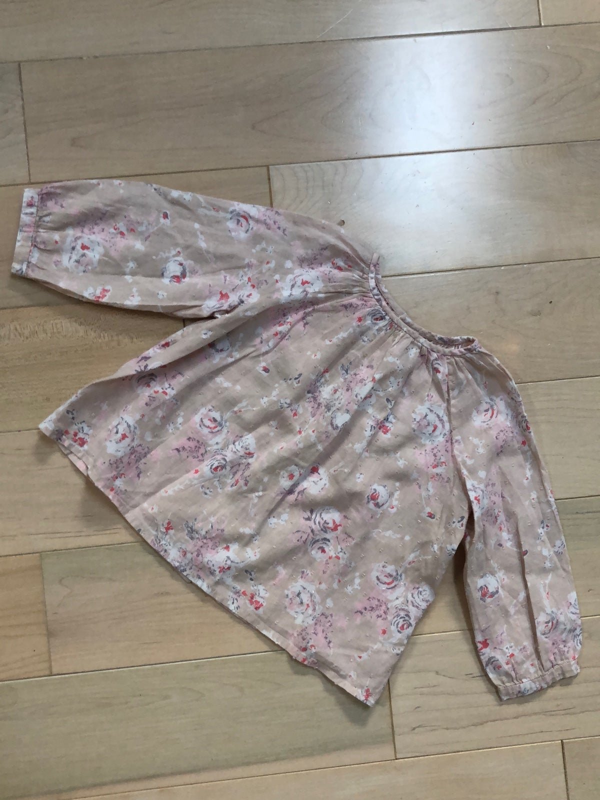 Bonpoint girls floral soft thin cotton blouse back buttons