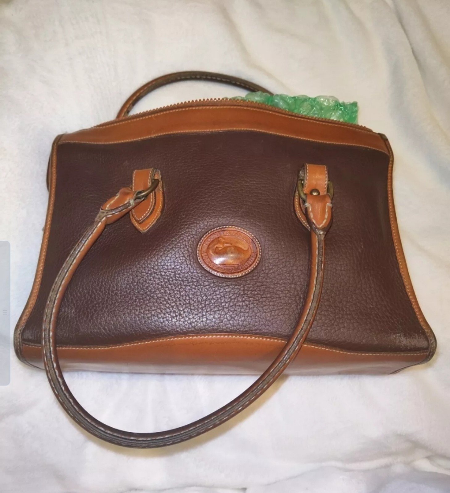 Vintage Dooney & Bourke Brown Luxury Leather Classic Original Designer Bag