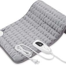 Electric Heating Pad for Back Pain Muscle Pain Relief (Light Gray, 12''×24'')