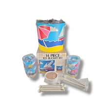 Vtg 1980s New Sealed ITEMAKERS Sailboat 14 Piece Ice Bucket Set 143/07
