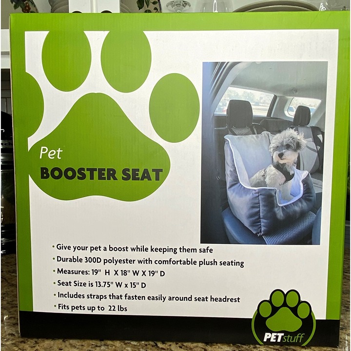 Pet Stuff Pet Booster Seat Plush Secures Pet Fits Up 22 lbs. 13.75 W x 15 D