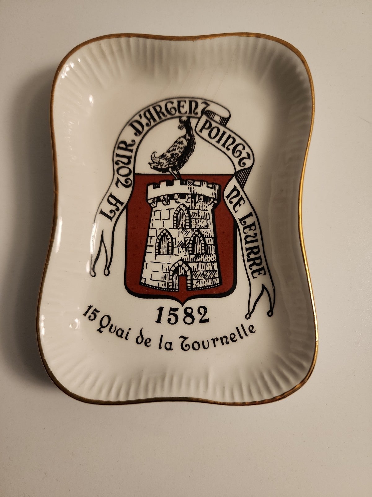 Vintage Longchamp France Porcelain Tray Restaurant La Tour D'Argent